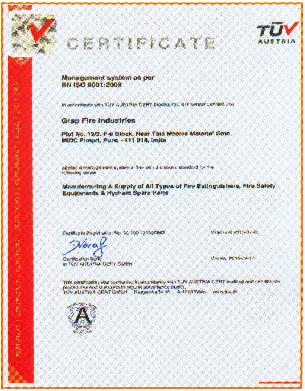 fire extinguisher certification